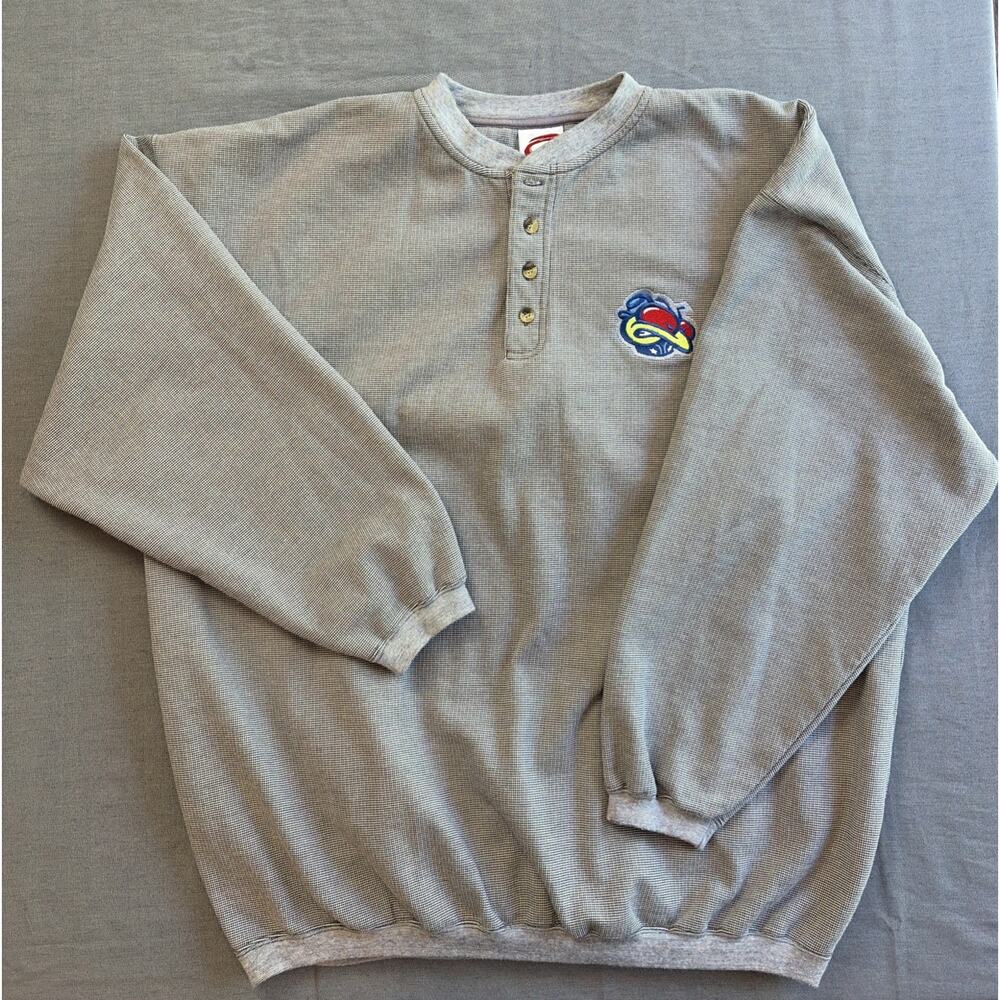Vintage Early Columbus Blue Jackets Sweatshirt Embroidered Stinger XL Gray
